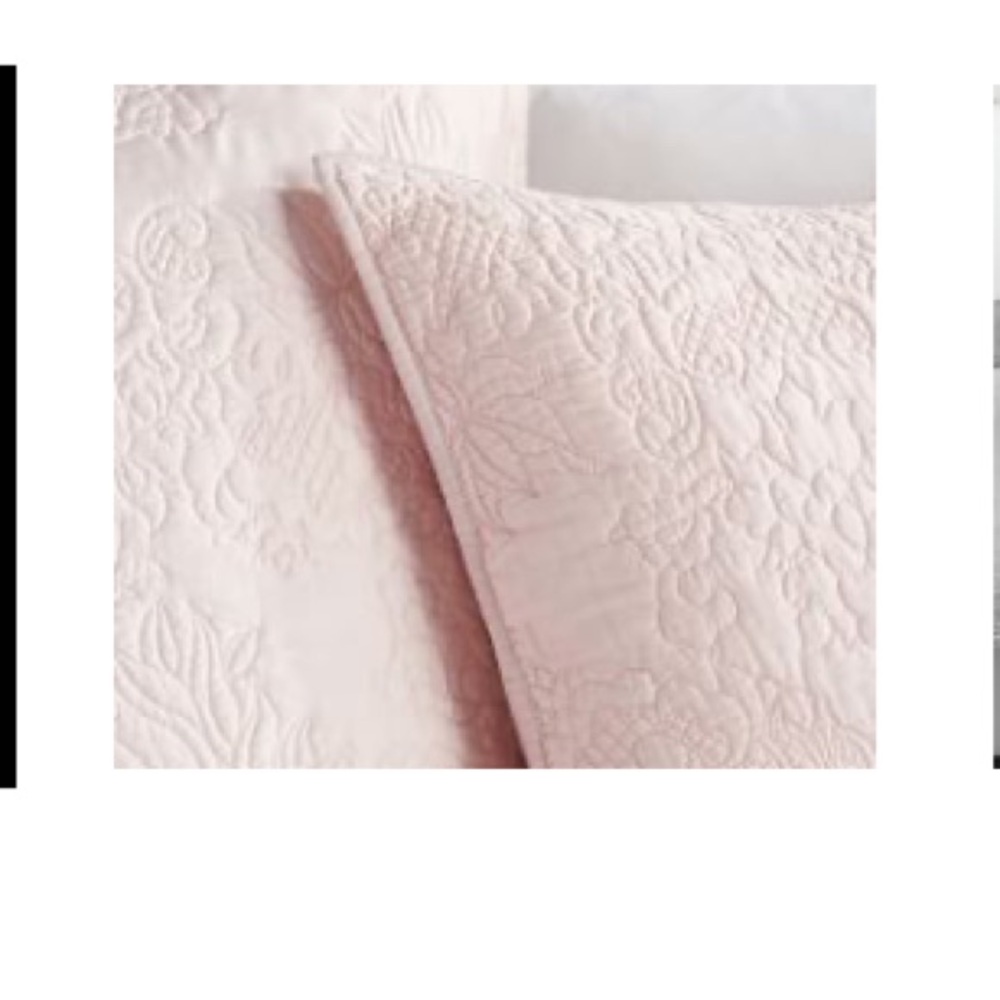 Monique Lhuillier Blossom Silk/Cotton Quilt and Two square shams